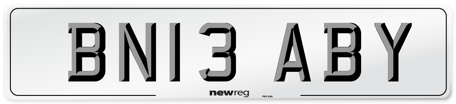 BN13 ABY Number Plate from New Reg